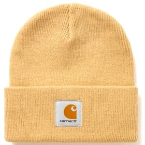 Carhartt Wip Logo-Appliquéd Ribbed-Knit Beanie, OneSize, Beige.